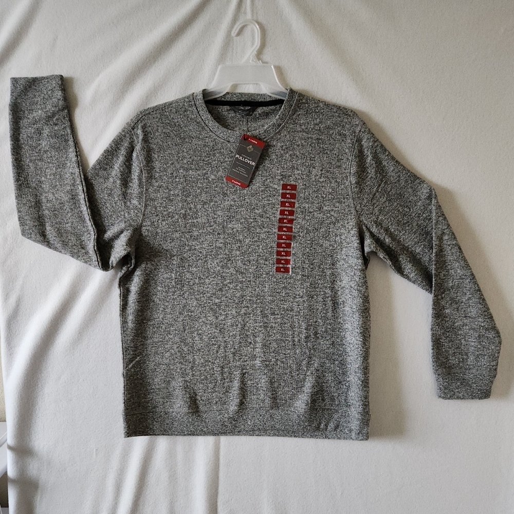 Member’s Mark Men’s Tech Fleece Crew Long Sleeve Gray  Shirt Top XL NEW